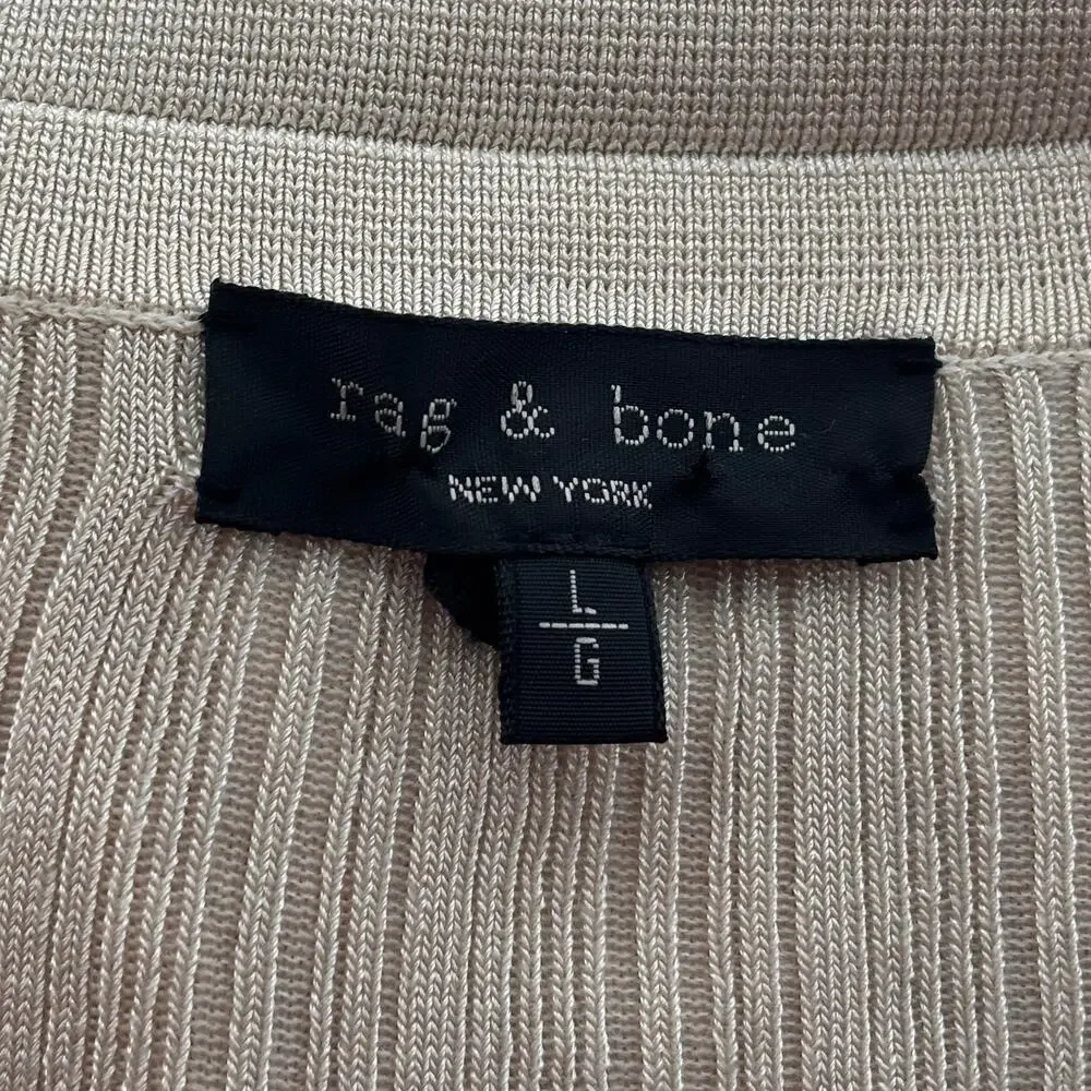 Rag & Bone Champagne Gold Pacey V Neck Button Down Cardigan Sweater